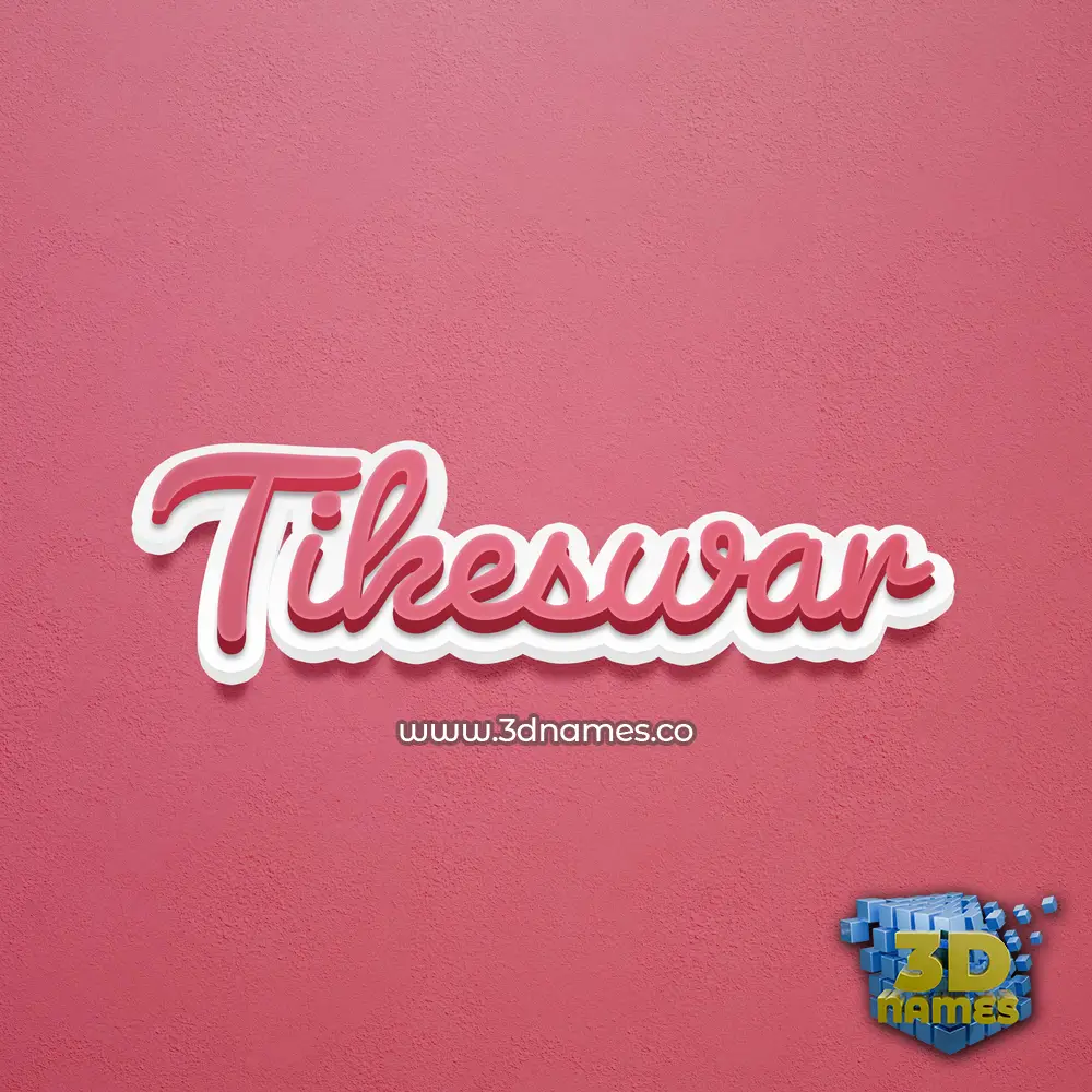 tikeswar in Red Scribble style - 3D name wallpaper