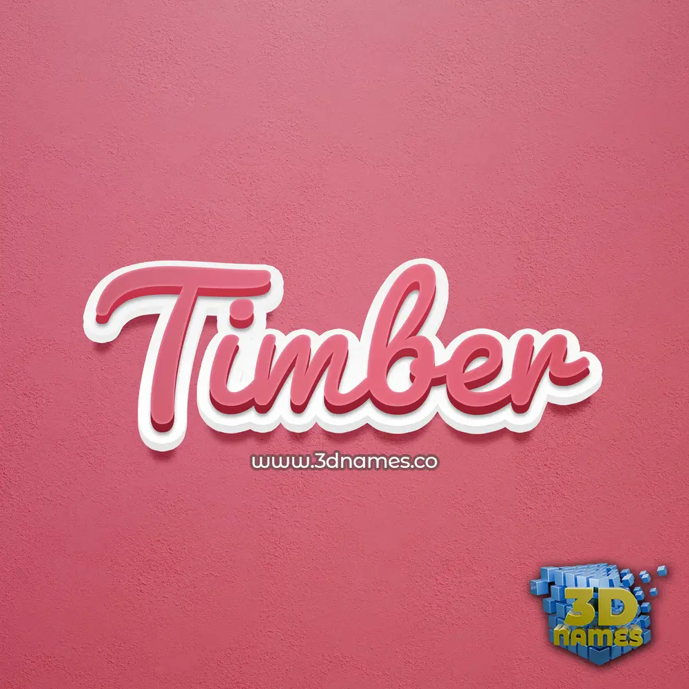 timber in Red Scribble style - 3D name wallpaper