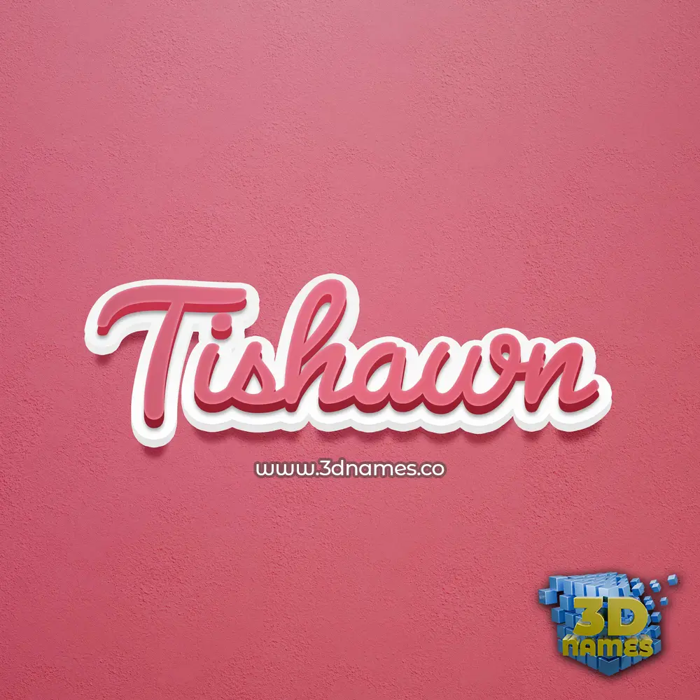 tishawn in Red Scribble style - 3D name wallpaper