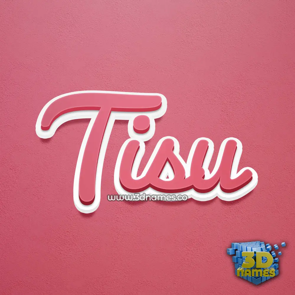 tisu in Red Scribble style - 3D name wallpaper