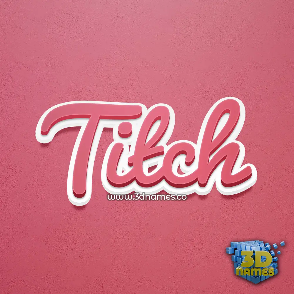 titch in Red Scribble style - 3D name wallpaper