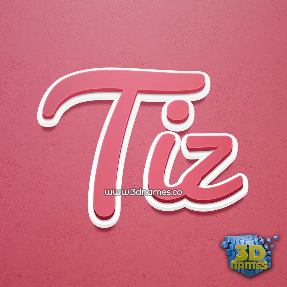 tiz in Red Scribble style - 3D name wallpaper