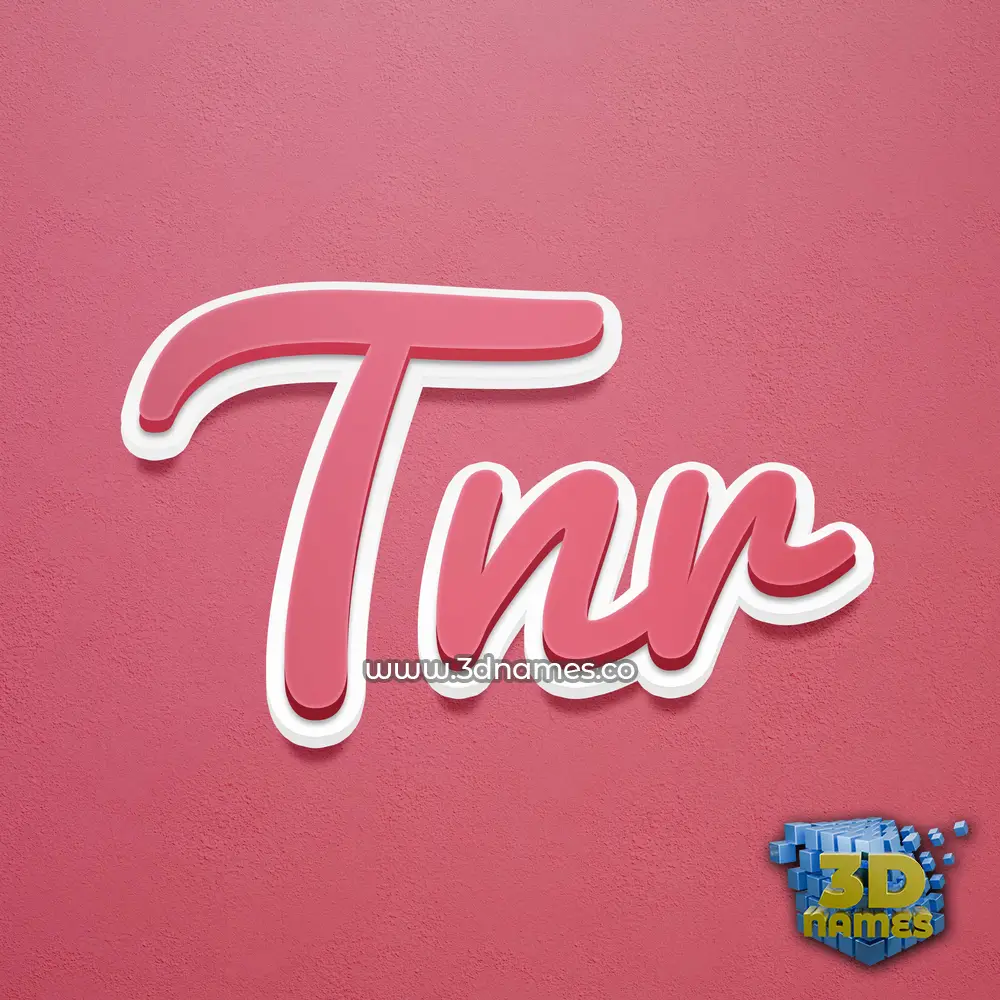tnr in Red Scribble style - 3D name wallpaper