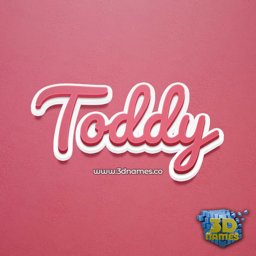 toddy in Red Scribble style - 3D name wallpaper
