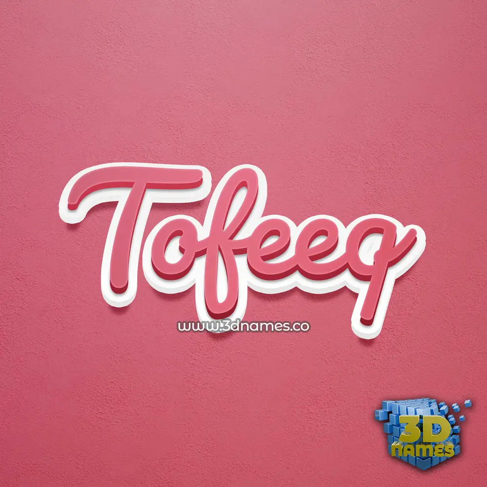 tofeeq in Red Scribble style - 3D name wallpaper