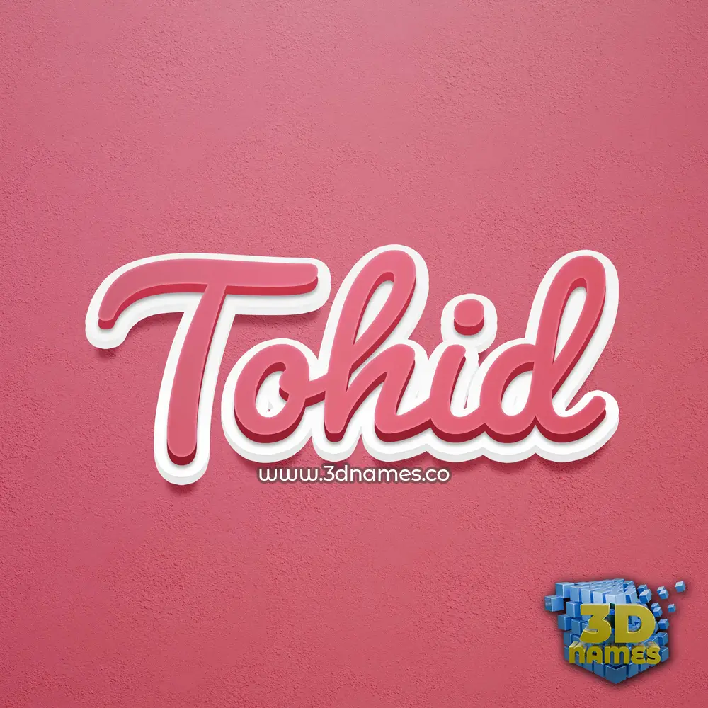 tohid in Red Scribble style - 3D name wallpaper