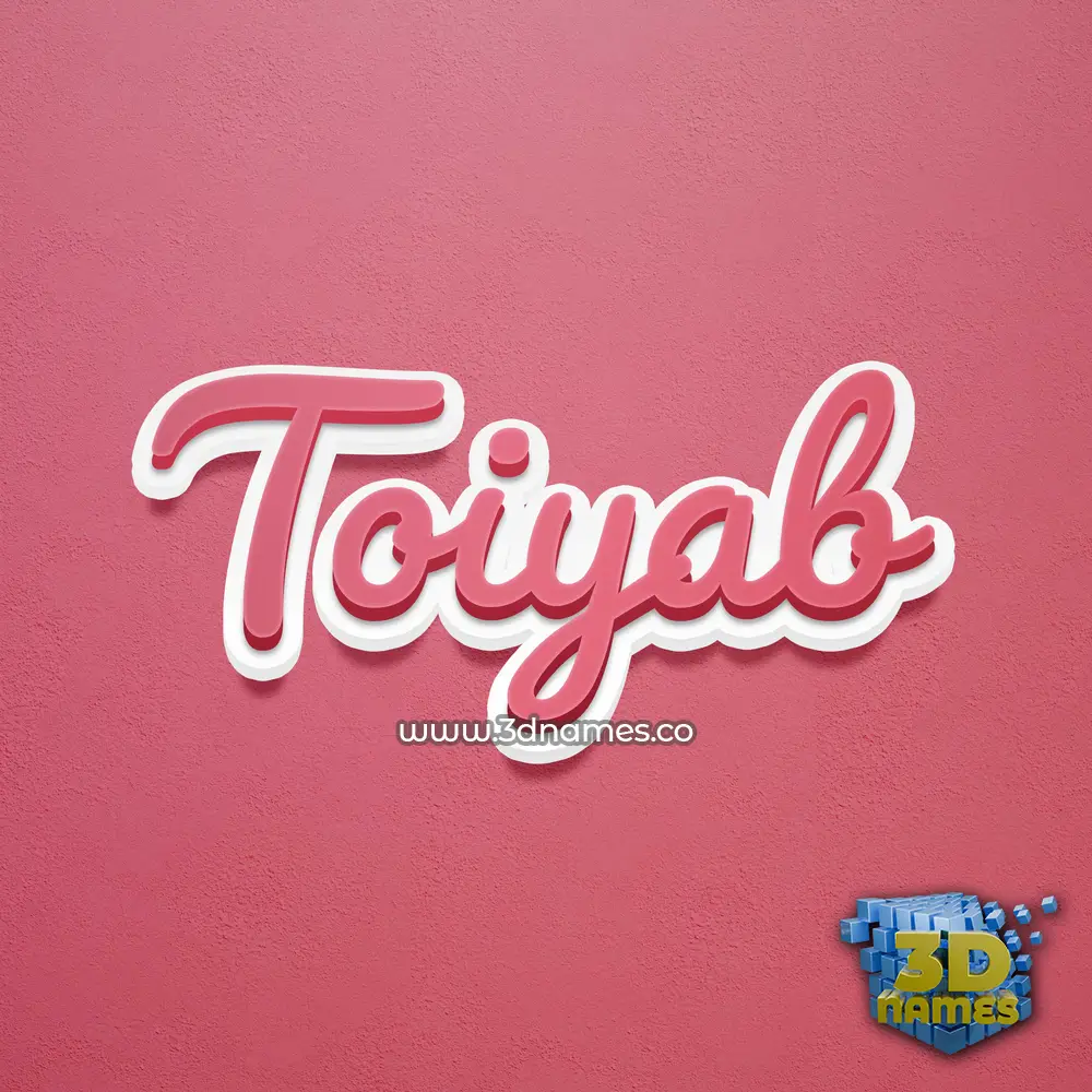 toiyab in Red Scribble style - 3D name wallpaper
