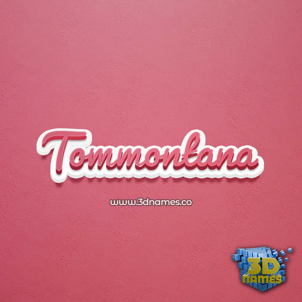tommontana in Red Scribble style - 3D name wallpaper
