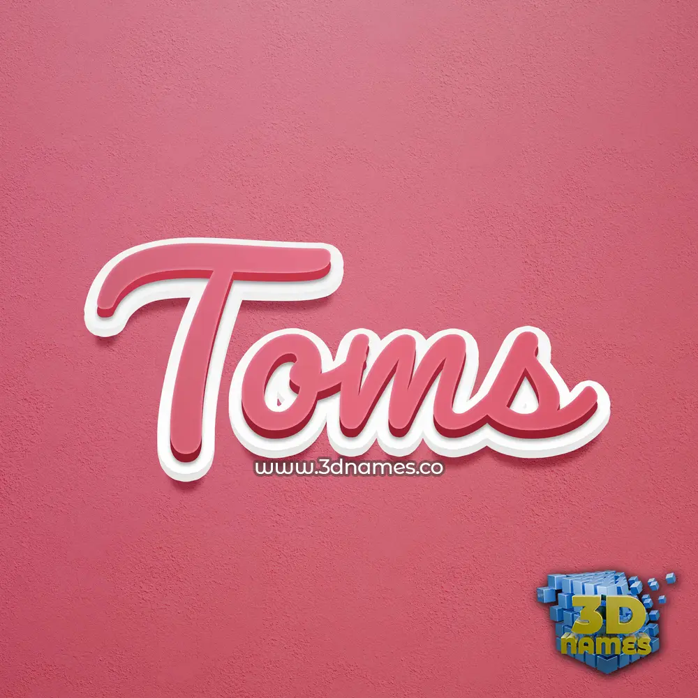 toms in Red Scribble style - 3D name wallpaper