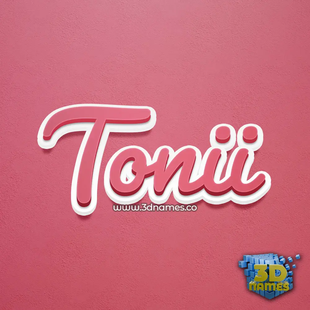 tonii in Red Scribble style - 3D name wallpaper