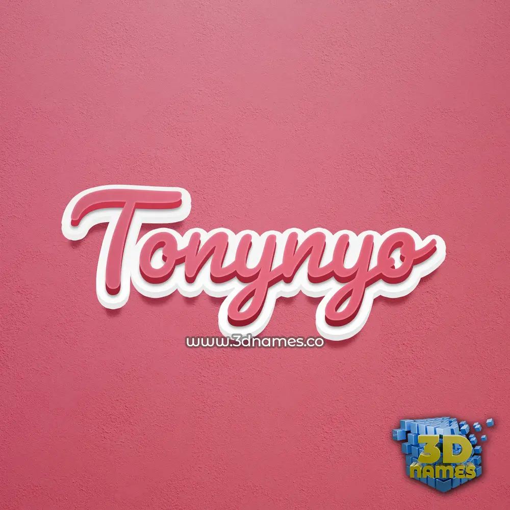 tonynyo in Red Scribble style - 3D name wallpaper