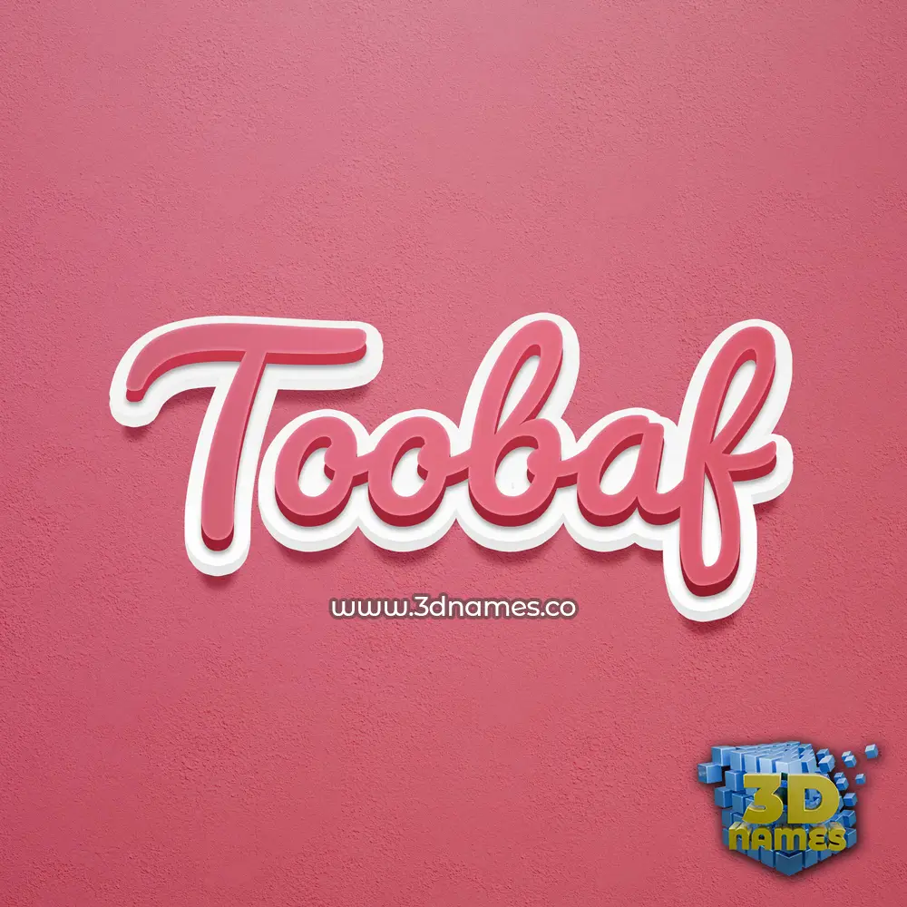 toobaf in Red Scribble style - 3D name wallpaper