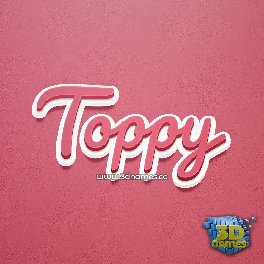 toppy in Red Scribble style - 3D name wallpaper