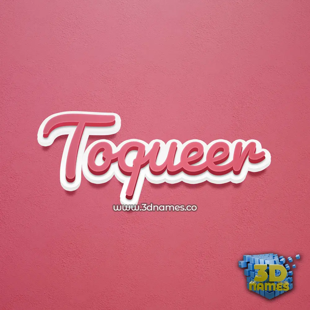 toqueer in Red Scribble style - 3D name wallpaper