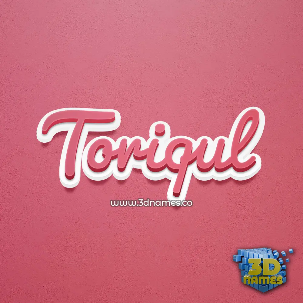 toriqul in Red Scribble style - 3D name wallpaper