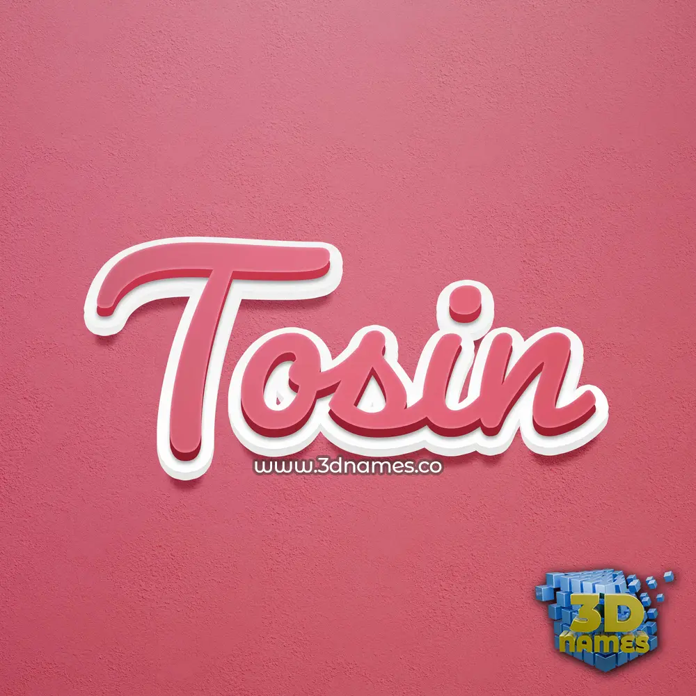tosin in Red Scribble style - 3D name wallpaper