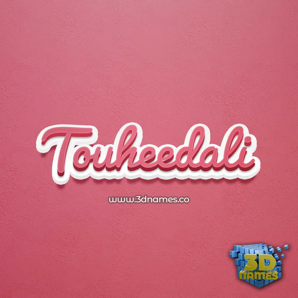 touheedali in Red Scribble style - 3D name wallpaper