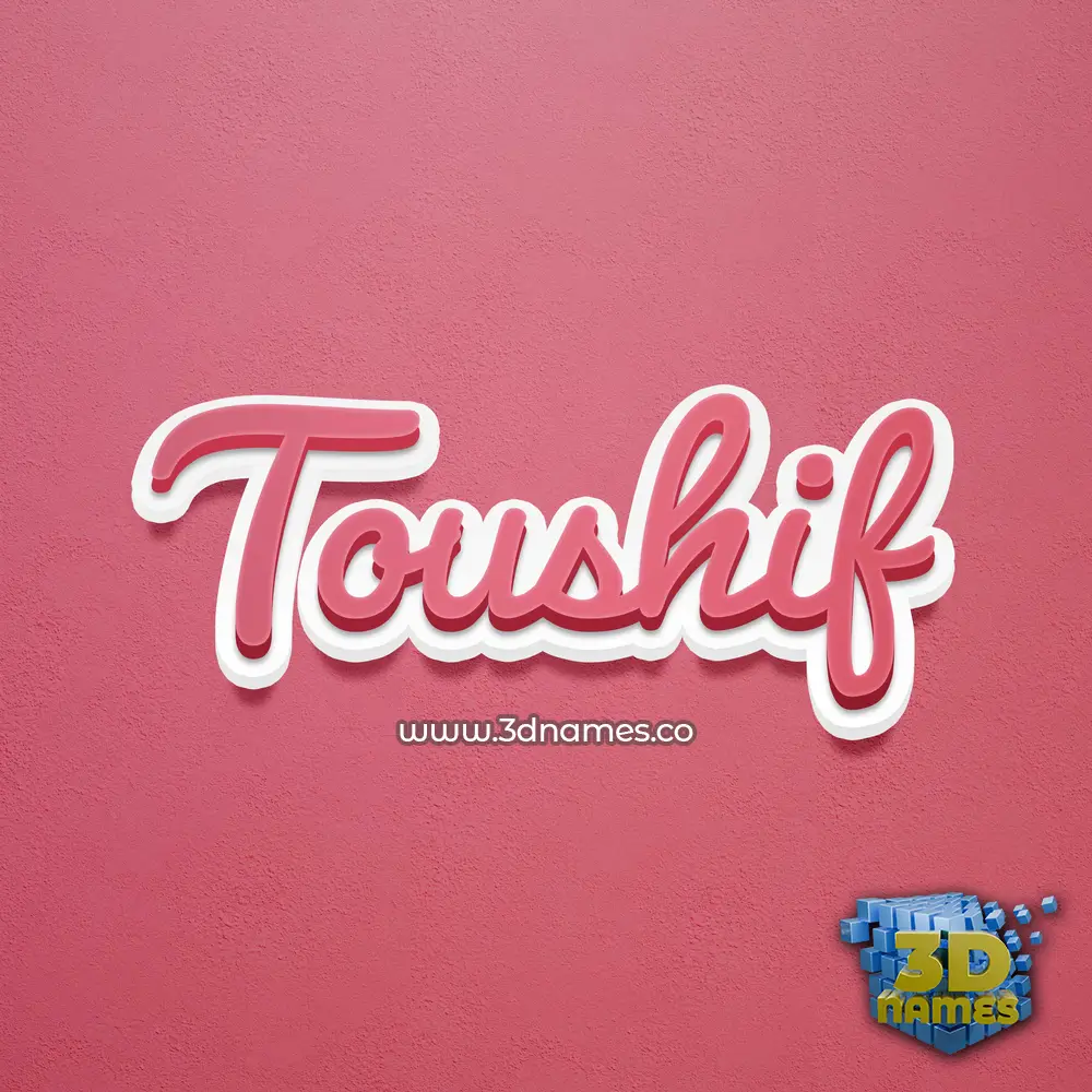 toushif in Red Scribble style - 3D name wallpaper