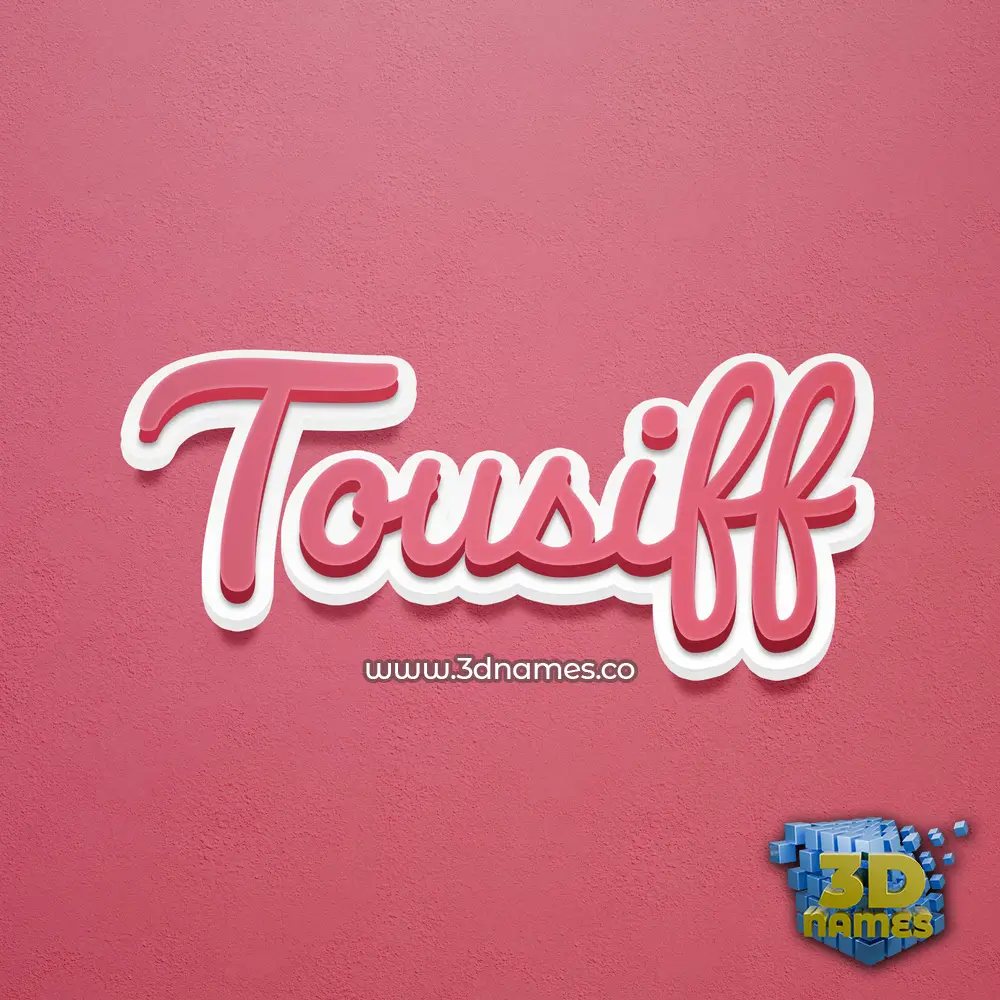 tousiff in Red Scribble style - 3D name wallpaper