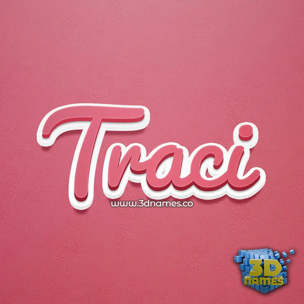 traci in Red Scribble style - 3D name wallpaper