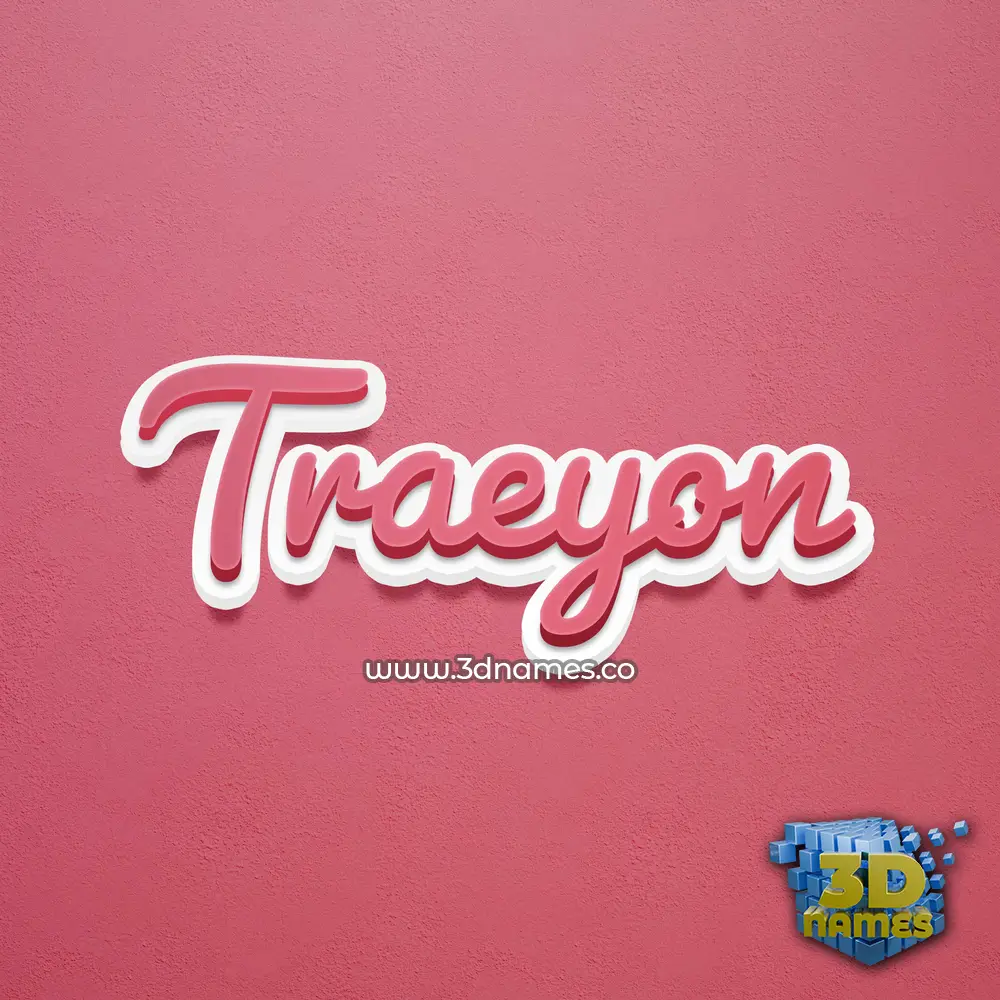 traeyon in Red Scribble style - 3D name wallpaper