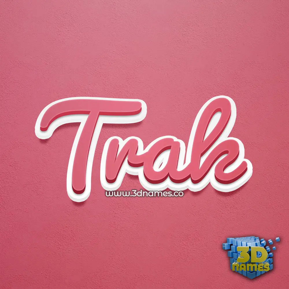 trak in Red Scribble style - 3D name wallpaper
