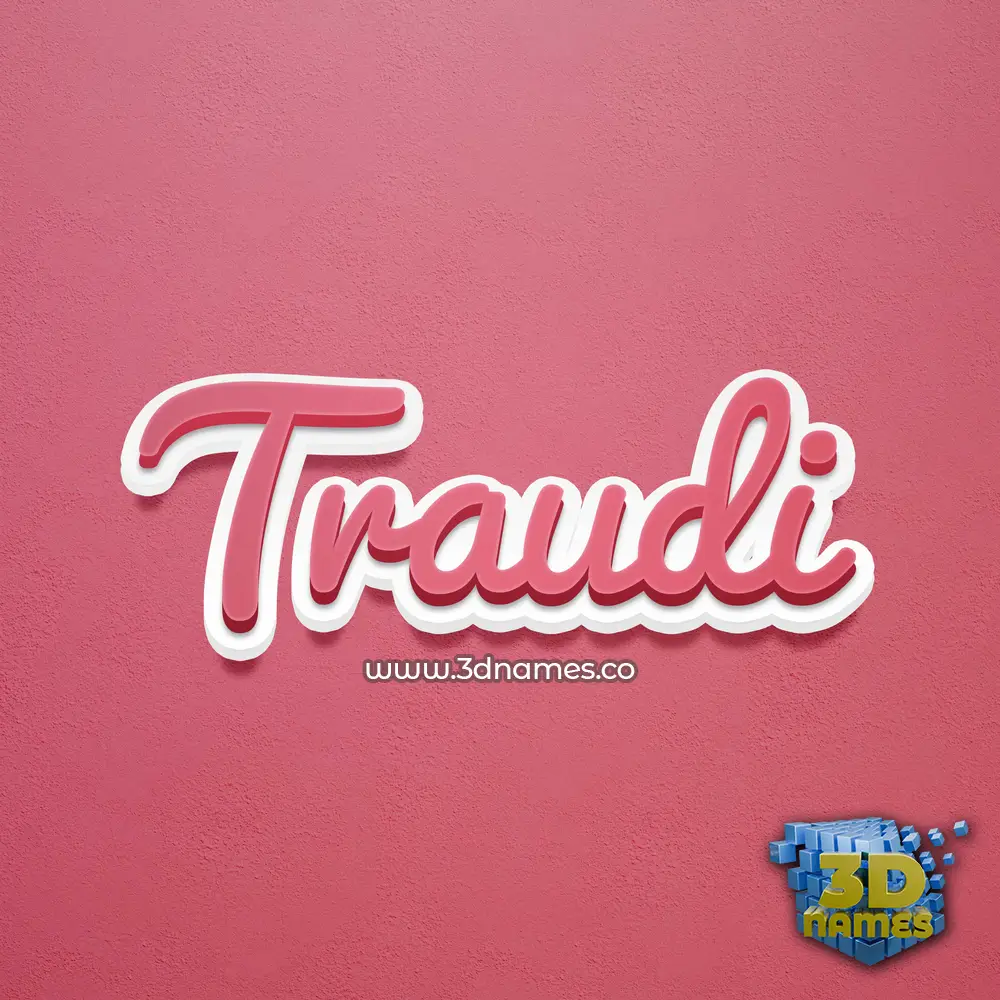 traudi in Red Scribble style - 3D name wallpaper