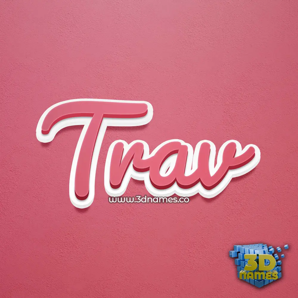 trav in Red Scribble style - 3D name wallpaper trav in Red Scribble style - 3D name wallpaper
