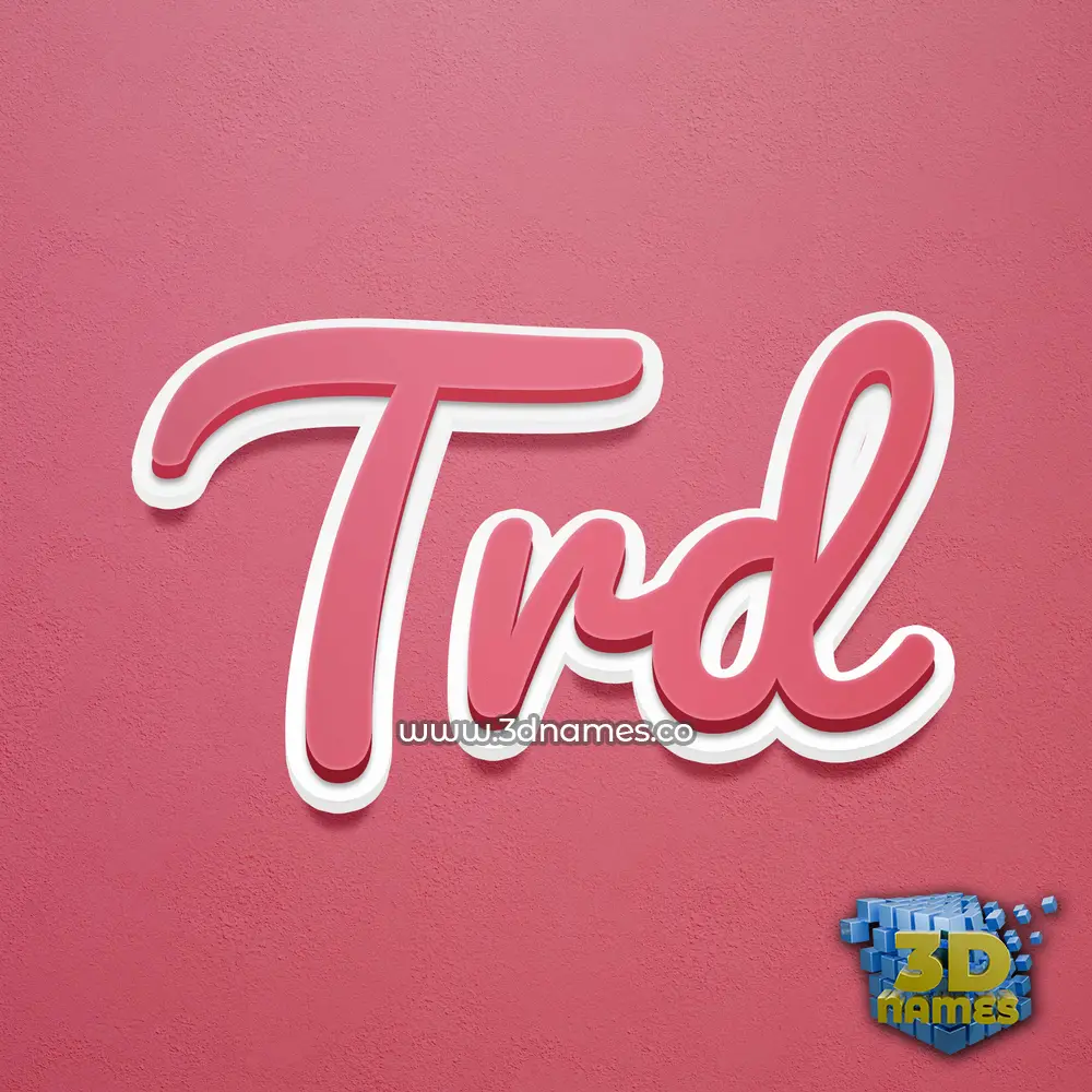 trd in Red Scribble style - 3D name wallpaper