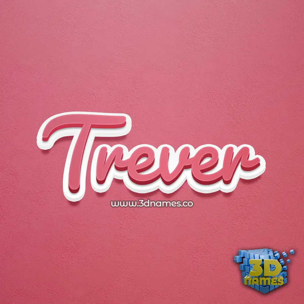 trever in Red Scribble style - 3D name wallpaper