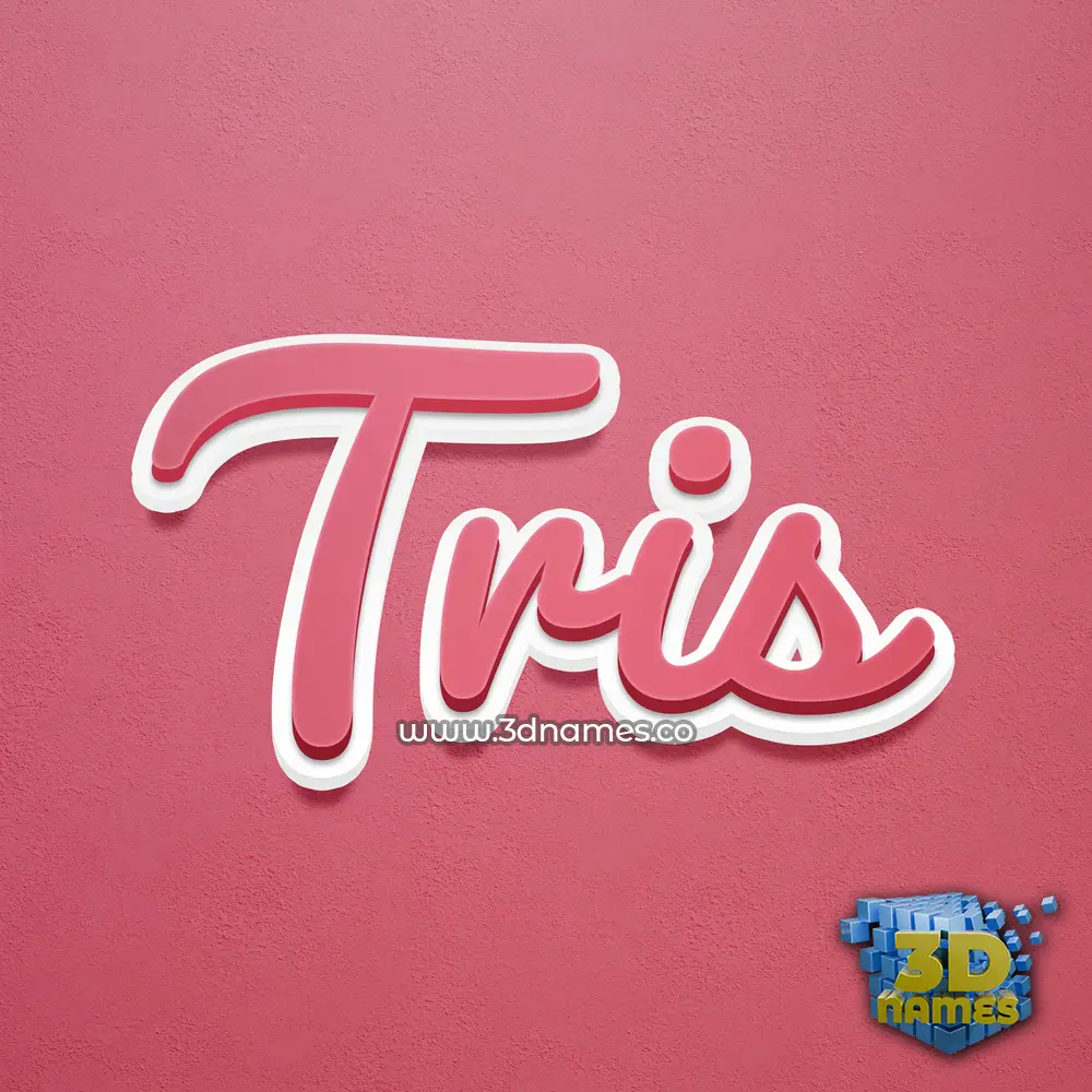 tris in Red Scribble style - 3D name wallpaper