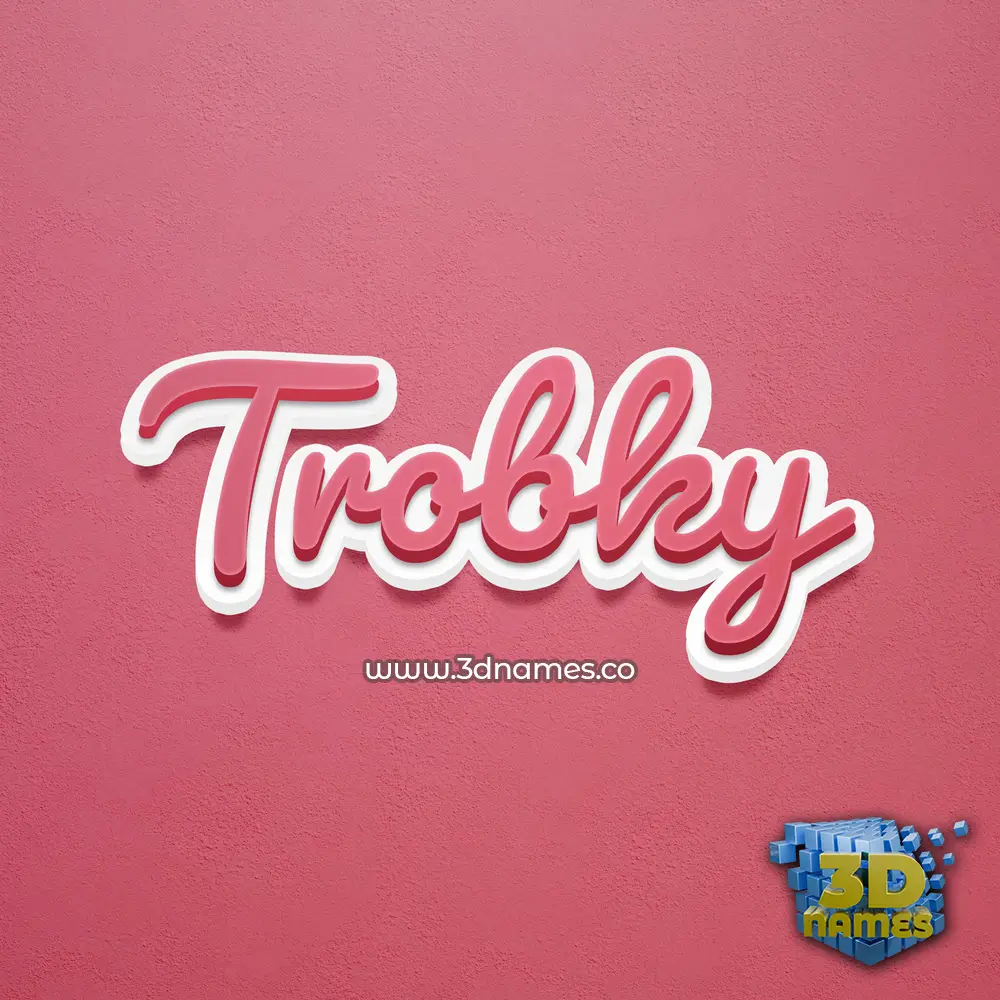 trobky in Red Scribble style - 3D name wallpaper