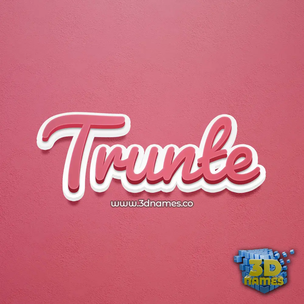 trunte in Red Scribble style - 3D name wallpaper