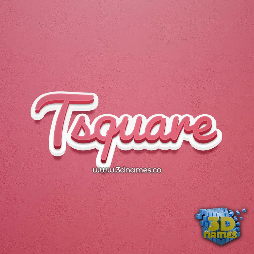 tsquare in Red Scribble style - 3D name wallpaper