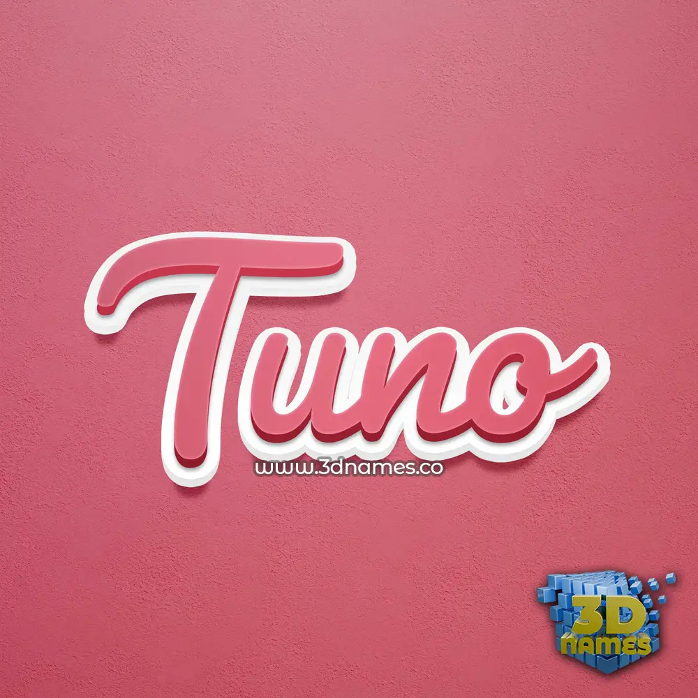 tuno in Red Scribble style - 3D name wallpaper