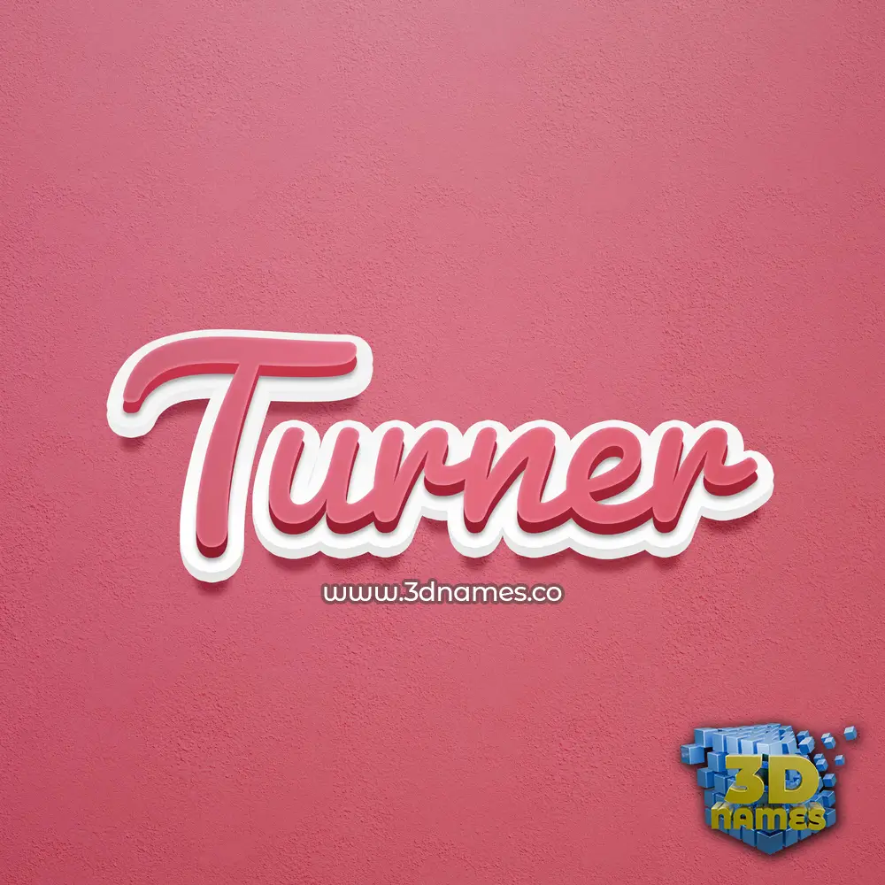 turner in Red Scribble style - 3D name wallpaper