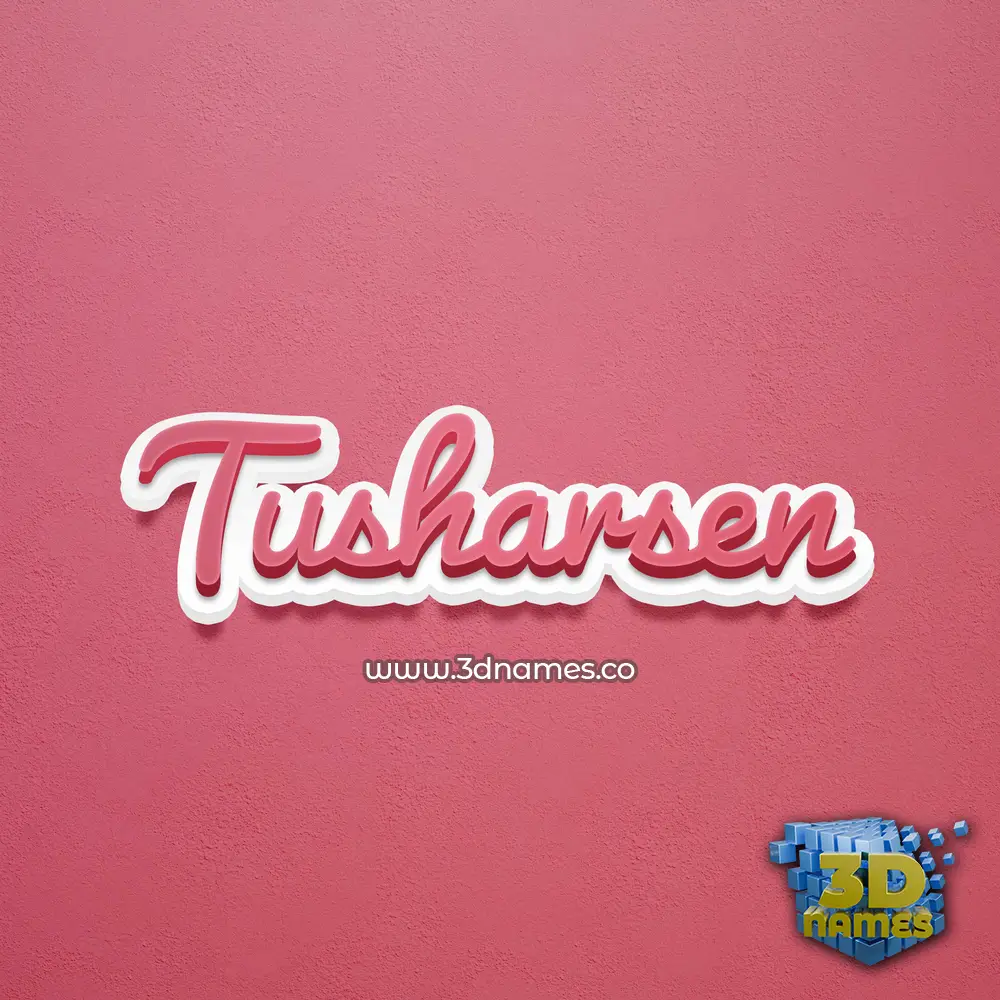 tusharsen in Red Scribble style - 3D name wallpaper