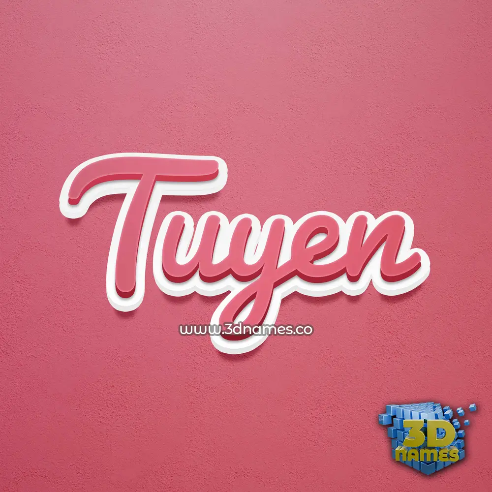 tuyen in Red Scribble style - 3D name wallpaper