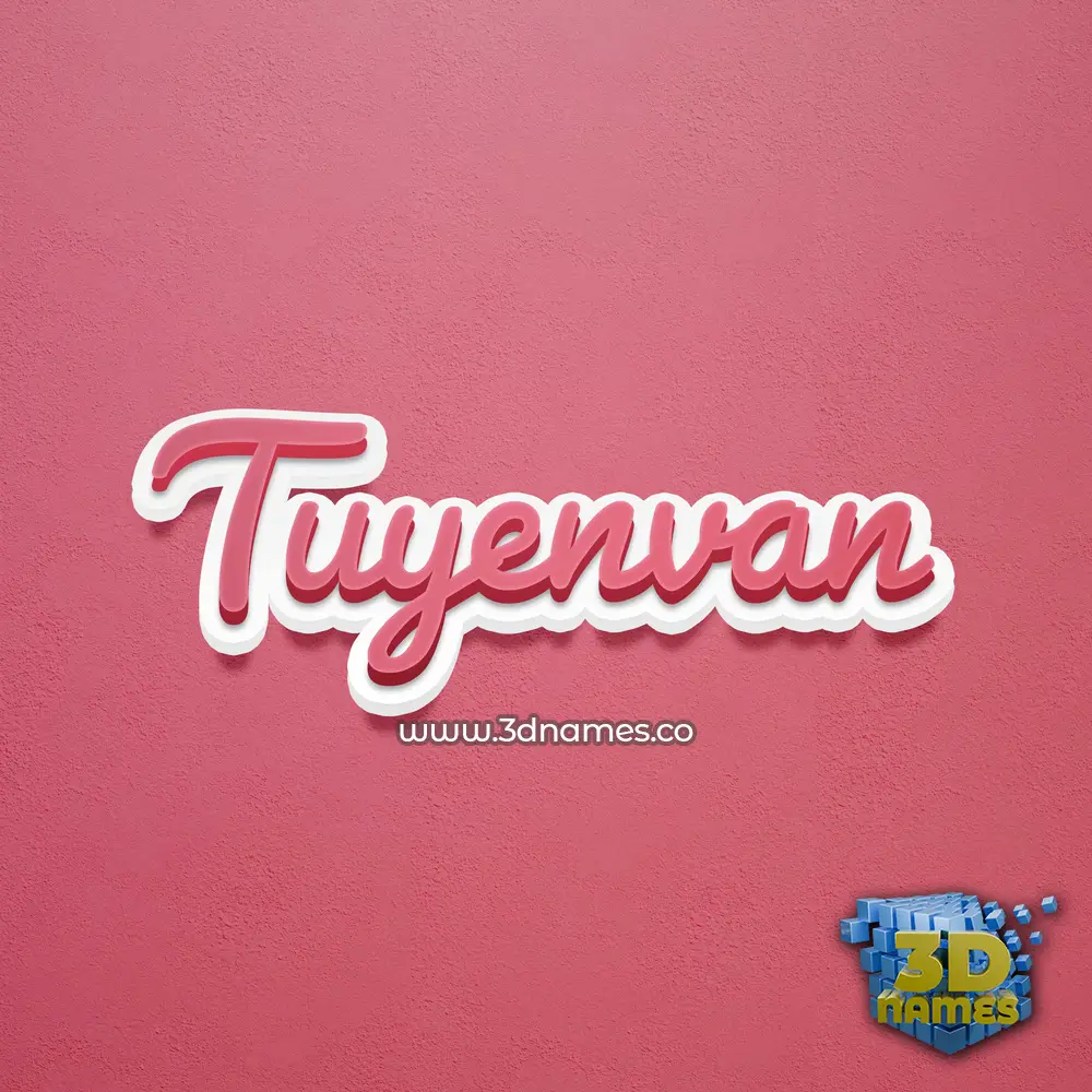 tuyenvan in Red Scribble style - 3D name wallpaper