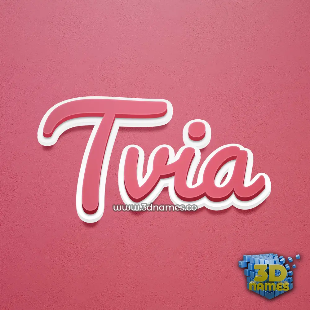 tvia in Red Scribble style - 3D name wallpaper