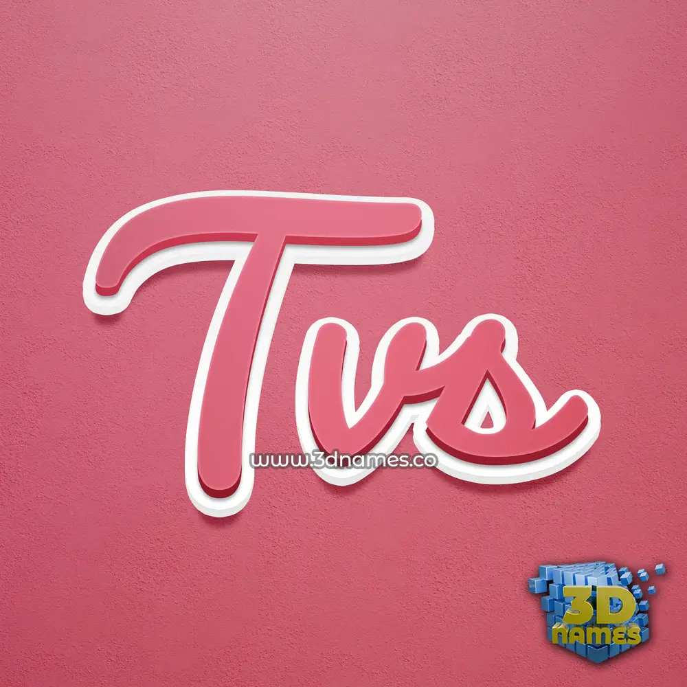 tvs in Red Scribble style - 3D name wallpaper