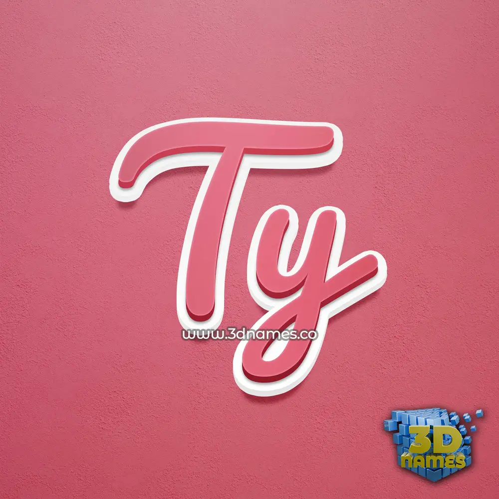 ty in Red Scribble style - 3D name wallpaper