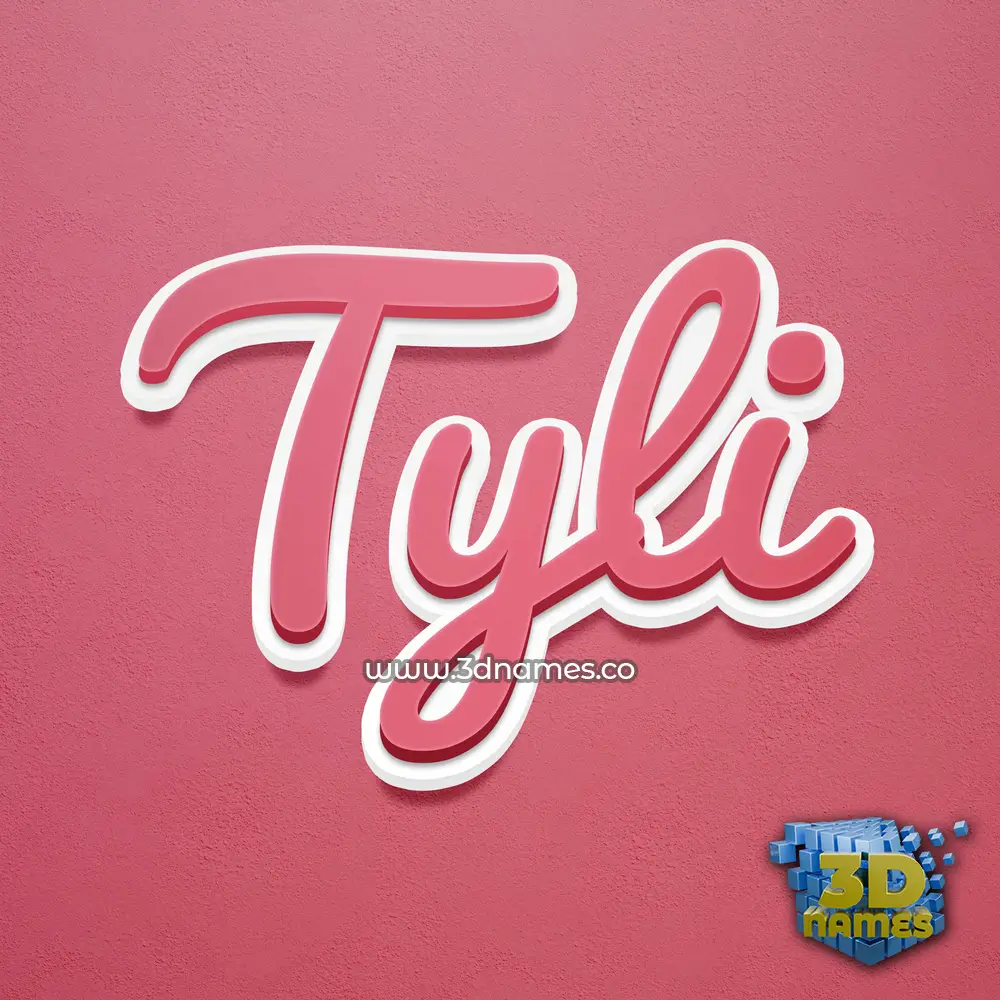 tyli in Red Scribble style - 3D name wallpaper