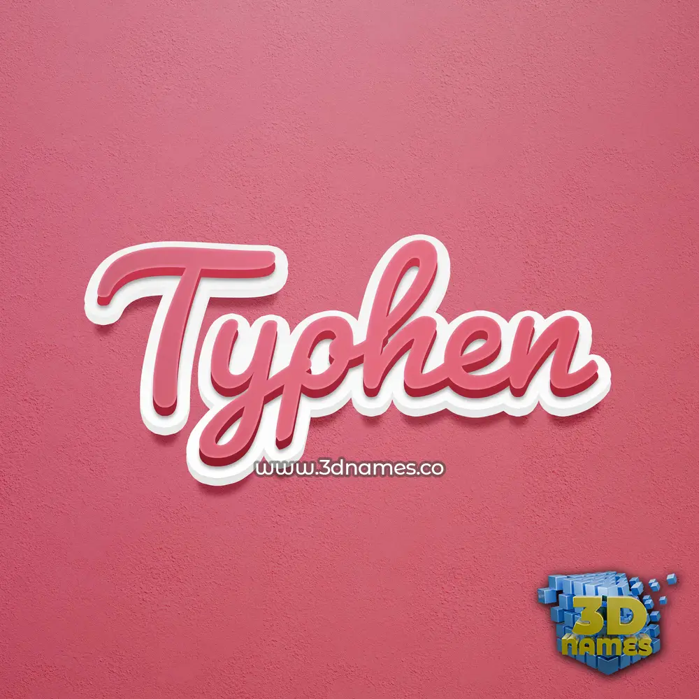 typhen in Red Scribble style - 3D name wallpaper
