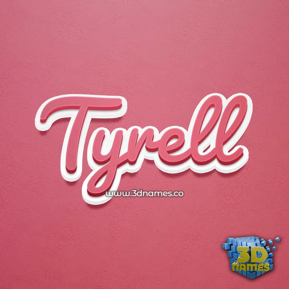 tyrell in Red Scribble style - 3D name wallpaper