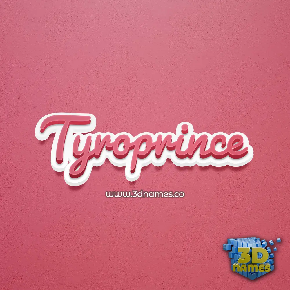 tyroprince in Red Scribble style - 3D name wallpaper