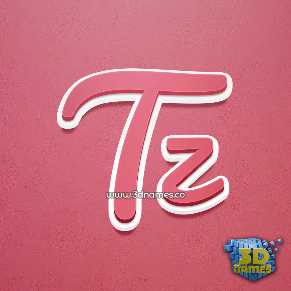 tz in Red Scribble style - 3D name wallpaper