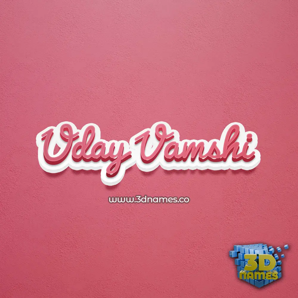 uday vamshi in Red Scribble style - 3D name wallpaper