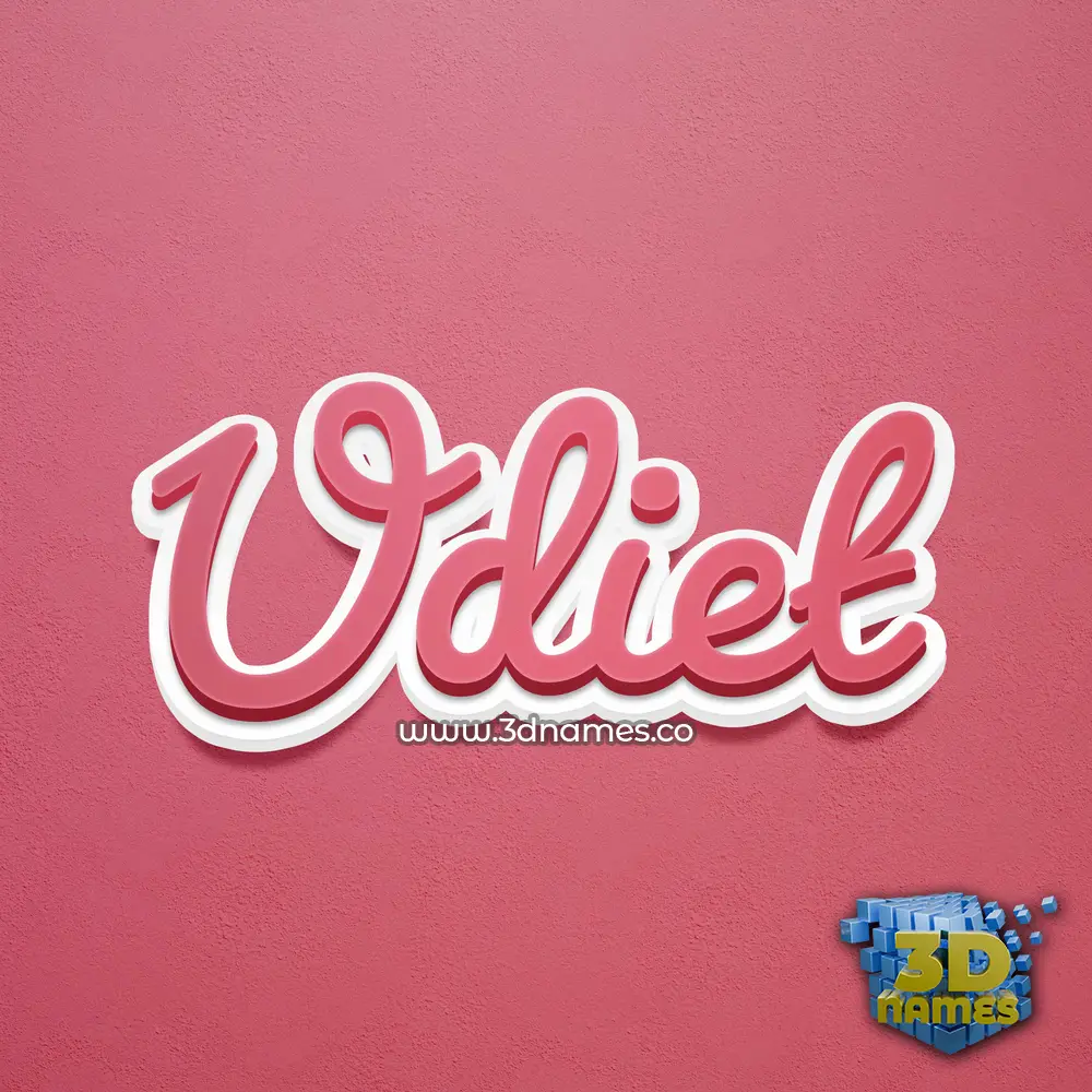 udiet in Red Scribble style - 3D name wallpaper