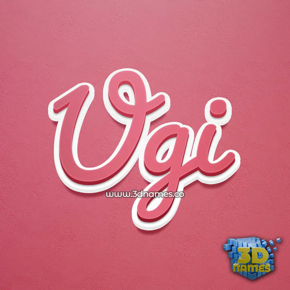 ugi in Red Scribble style - 3D name wallpaper
